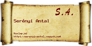 Serényi Antal névjegykártya